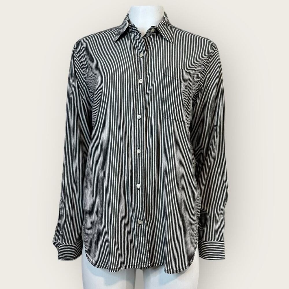 Denim & Supply Ralph Lauren | RL Boyfriend Button Down | Gray/White | XL